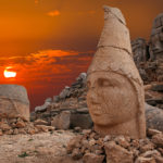 Heads of the statues on Mount Nemrut in Turkey